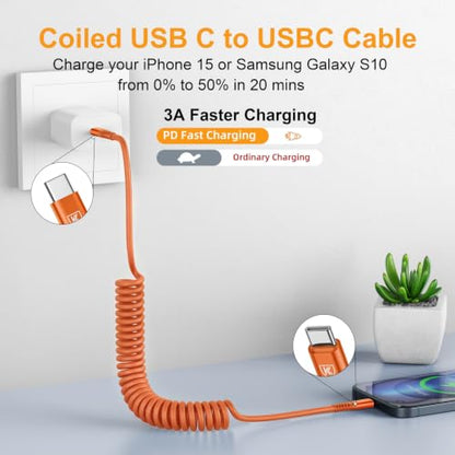 USB C to C Cable [3FT+6FT] (3FT+6FT / Orange)