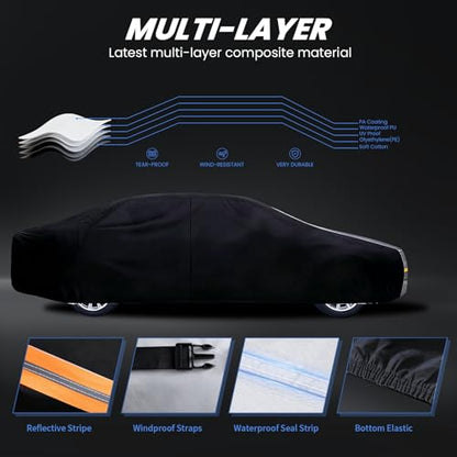 Multi Layer Car Cover Custom Fit for Cadillac DeVille (Custom fit Cadillac DeVille / Sedan car cover)