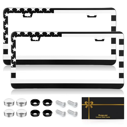 American Flag License Plate Frames (Grey and Black)