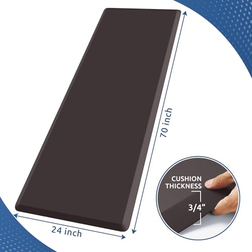 0.8" Thick Kitchen Mat Cushioned Anti Fatigue Rug Comfort Floor Mats (Chocolate / 70"L x 24"W x 0.8"Th)