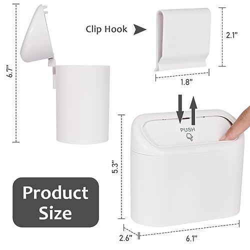Car Trash Can with Lid (White)