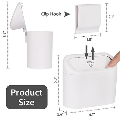 Car Trash Can with Lid (White)