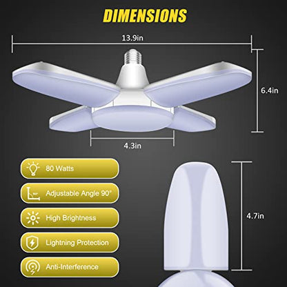 LED Garage Lights 2 Pack (M-4 Panels-4 Pack)