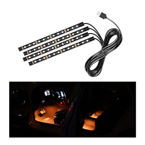 Car LED Strip Light (Connection Type: USB / Orange-48 LEDs)