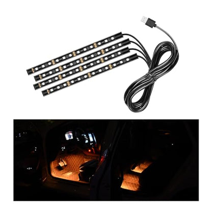 Car LED Strip Light (Connection Type: USB / Orange-48 LEDs)