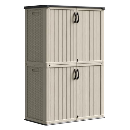 50 cu.ft Plastic Vertical Outdoor Storage Shed (Beige / 50 Cu FT Cabinet)