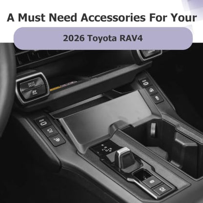 2026 RAV 4 Center Console Organizer Compatible with 2026 RAV 4 Accessories Lower Drawer Organizer Tray Below Wireless Charging Spot Storage Box RAV4 Limited