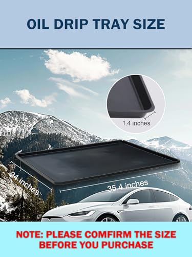 6Pack Extra Large Oil Drip Pan 35.4 x 24 x1.4 Inches Oil Change Drain Drip Tray for Under Car Plastic Oil Tray Auto Oil Catch Pan for Transmission Garage Automotive Driveway to Keep Floor Clean (6PCS XL)