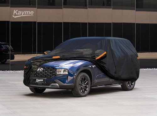 7 Layers Waterproof SUV Car Cover for Hyundai Santa Fe 2006 (PE-Black / Custom Fit Hyundai Santa Fe)