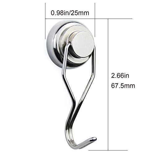 Magnetic Hooks (Silver / 6Pack 80Lbs+)