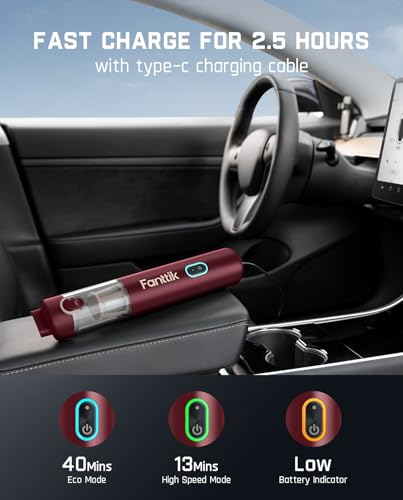Slim V8 APEX Cordless Car Vacuum & Air Duster (Red)