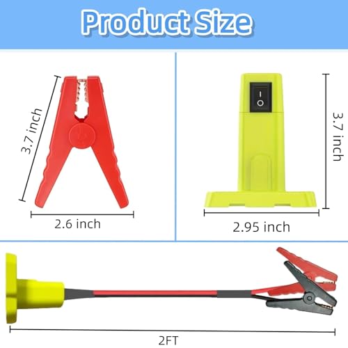 2FT Portable Jumper Starter Cable Adapter Compatible with Ryobi 18V Battery