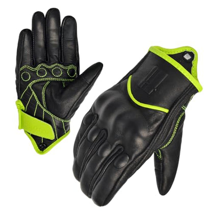Harssidanza Woman Touch Motorcycle Racing Gloves GL016US Yellow Green (X-Large / Yellow Green)