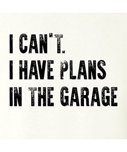 Medium White Mens I Can't I Have Plans in The Garage Funny Dad Gift Deluxe Soft T (Medium / White)