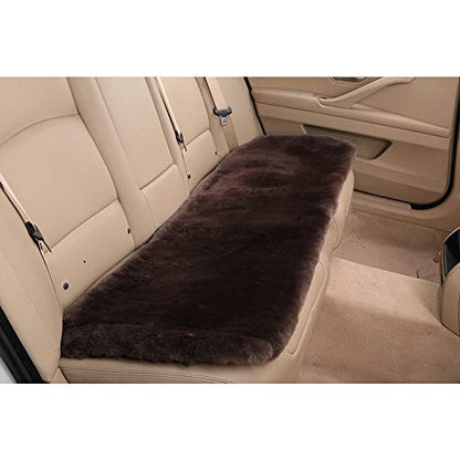 Genuine Sheepskin Car Rear Seat Rear Cover for Fuzzy Fur Wool Cushion (Teak)