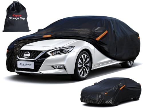 7 Layers Waterproof Car Cover for Nissan Maxima 1988 (PE-Black / Custom Fit Nissan Maxima)