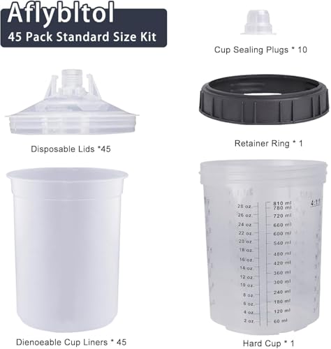 Disposable Paint Cups for Automotive Paint Gun (27 Ounce Kit)