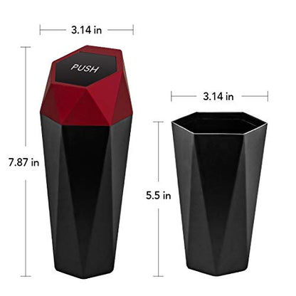 Car Trash Can with Lid (Red-1Pc)