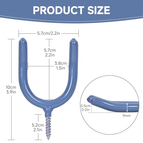 16 Pack Garage Storage System Steel U Hooks with Anti (Gray / 16 Pack)