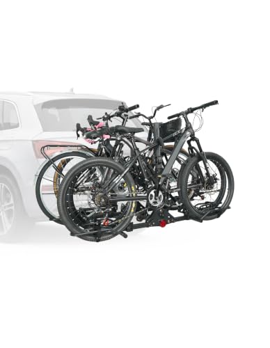Young 4 Bike Rack Hitch Mount Platform Style Carrier for Cars Trucks SUVs Minivans with 2" Hitch Receiver (160 lbs 4 Bike Rack)