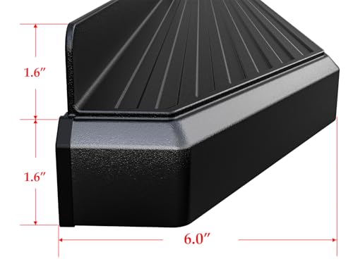6-inch (Black Stainless Steel Flat Style) Running Boards Nerf Bars Side Steps Compatible with Ram 1500 2009-2018 Crew Cab & Ram 2500 3500 2010-2026