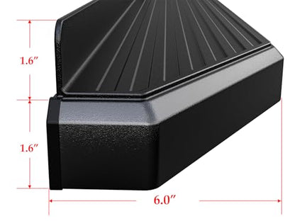 6-inch (Black Stainless Steel Flat Style) Running Boards Nerf Bars Side Steps Compatible with Ram 1500 2009-2018 Crew Cab & Ram 2500 3500 2010-2026