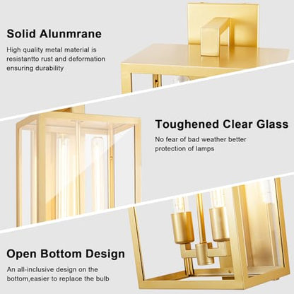 Large Outdoor Wall Sconce (21"-Gold-1pack)