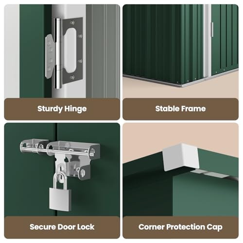 6' x 4' Outdoor Storage Shed (green / 6' x 4')