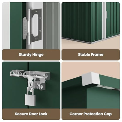 6' x 4' Outdoor Storage Shed (green / 6' x 4')