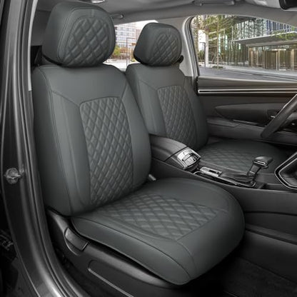 Curated Ashen Napa Leather Seat Covers for Cars & SUVs (Gray (Ashen) / Front Seats)