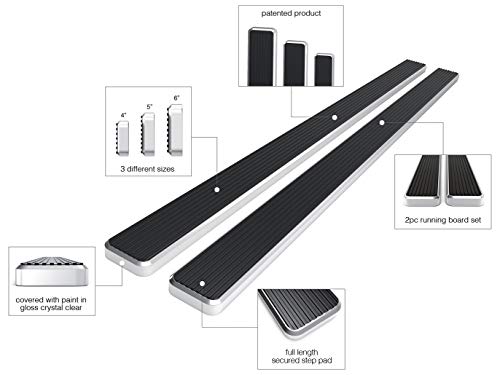 Running Boards 5 inches Compatible with Ford F150 2015 (Silver / 5 Inches)
