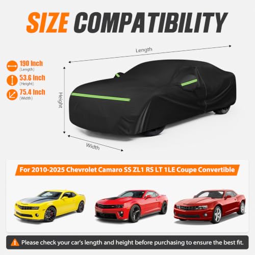 Car Cover for 2010 (Black / for Chevy Camaro 2010-2025)
