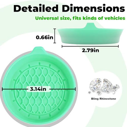4 PCS Car Cup Coasters (Green*4PCS / No Diamonds)