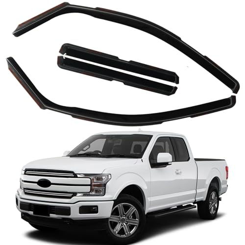 in Channel Rain Guards Fit for 2015 (Fit for 2015-2020 F150 SuperCab)
