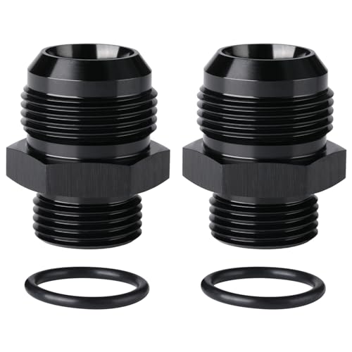 16AN Male Flare to 12AN ORB O (16AN to 12AN ORB / Black - 2PCS)