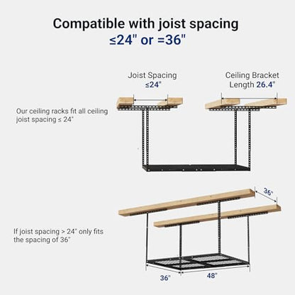 3x4ft Overhead Garage Storage Rack (3x4 ft)
