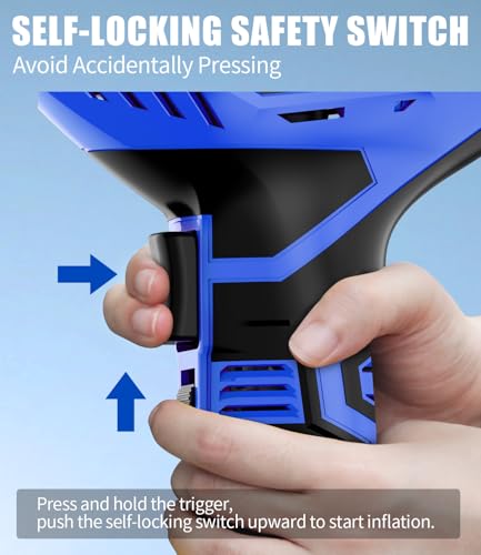 20V Rechargeable Cordless Tire Inflator Portable Air Compressor (Blue)