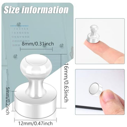 22 Pack Fridge Magnets Strong for Whiteboard (White_22p)