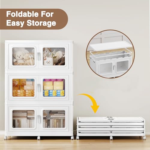 880 Qt Extra Large Stackable Storage Bin with Lids (White / 220QT-4pack)