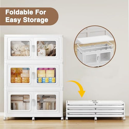 880 Qt Extra Large Stackable Storage Bin with Lids (White / 220QT-4pack)