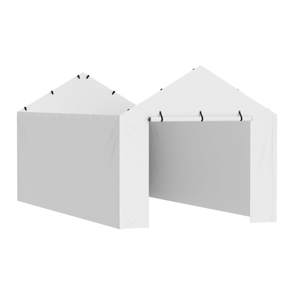 Carport Replacement Canopy Cover Side Wall 10 x 20 ft (White / 10x20ft)
