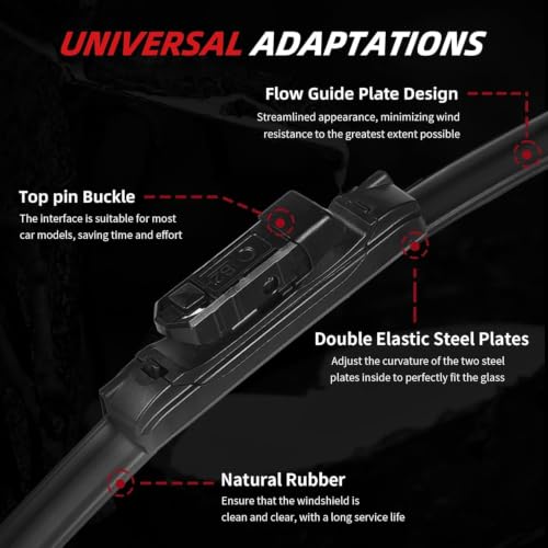 Wiper Blades Replacement for Volkswagen Tiguan Touareg 2018 (25"+22"+15" Tiguan Touareg)