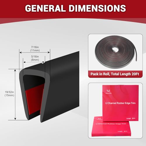 Rubber Edge Trim (Fit 5/16" - L20' / Black)