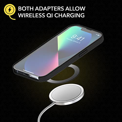 MagicRing Kit with Magnetic Adapter Ring and Disc for Wireless Charger and MagSafe Phone Mount Compatibility (MagSafe / 1 Ring & 1 Patch / Black)