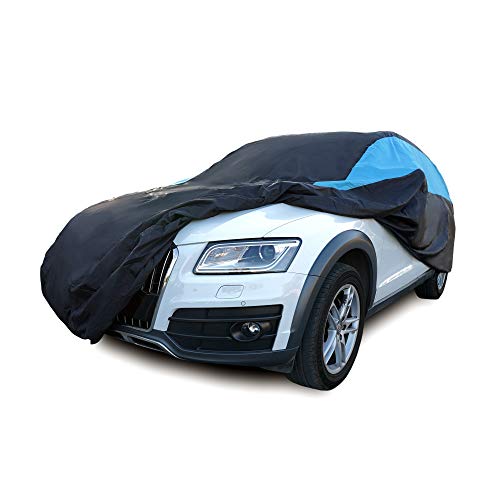 Waterproof Car Cover All Weather Snowproof UV Protection Windproof Outdoor Full SUV Car Cover (Fit Suv Length(211- 221 Inch) / Blue)