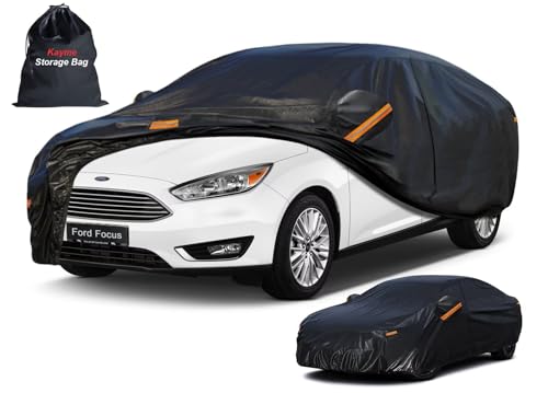 7 Layers Waterproof Sedan Car Cover for Ford Focus 1999 (PE-Black / Custom Fit Ford Focus)