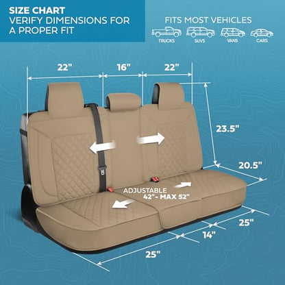 Curated Sandstone Napa Leather Seat Covers for Cars & SUVs (Beige (Sandstone) – Set / Full Set)