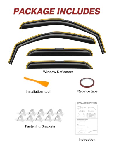Rain Guards for Chevy Silverado (Fit for 2007-2013 Silverado/ Sierra Crew Cab)