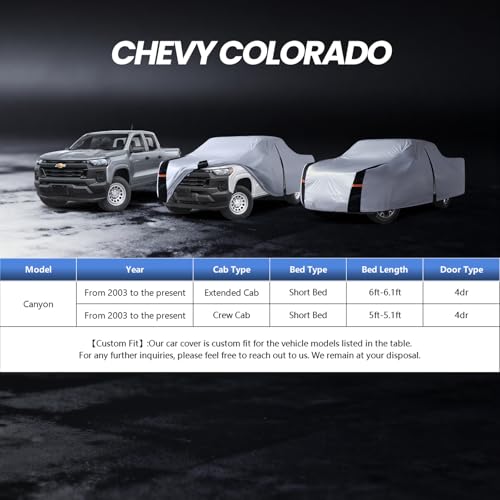 Multi Layer Chevy Colorado Truck Cover (W.Fit Colorado Extended/Crew/Regular Cab SB / White Truck Cover)
