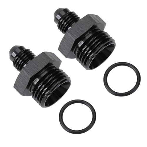 6AN Male Flare to 12AN ORB O (6AN to 12AN ORB / Black - 2PCS)